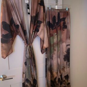 “Dark Seduction” Satin Matching kimono Set